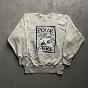 Vintage Polar Dry Ice Graphic Sweatshirt Mens XLarge Grey 90s Rugged Sweats